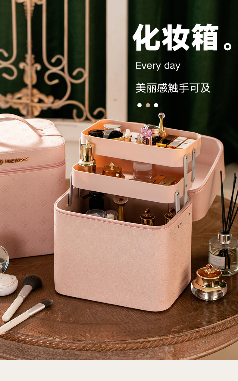 Cosmetic Case for Women 2020 New Large Capacity Multi-Functional Layer Portable Dustproof Skin Care Storage Box Cosmetic Bag