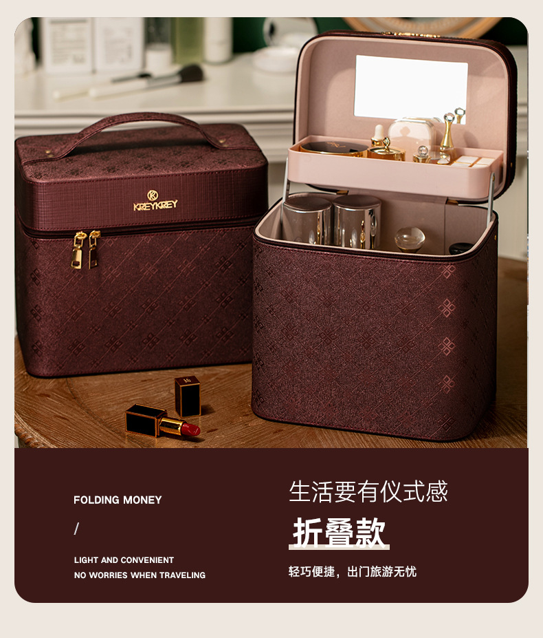 Cosmetic Case for Women 2020 New Large Capacity Multi-Functional Layer Portable Dustproof Skin Care Storage Box Cosmetic Bag