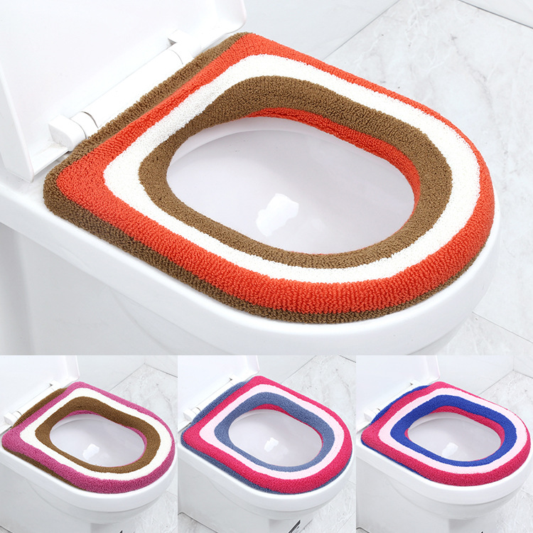 K thickened knitted o-type toilet seat cushion; soft toilet seat cover; warm toilet seat cover in winter