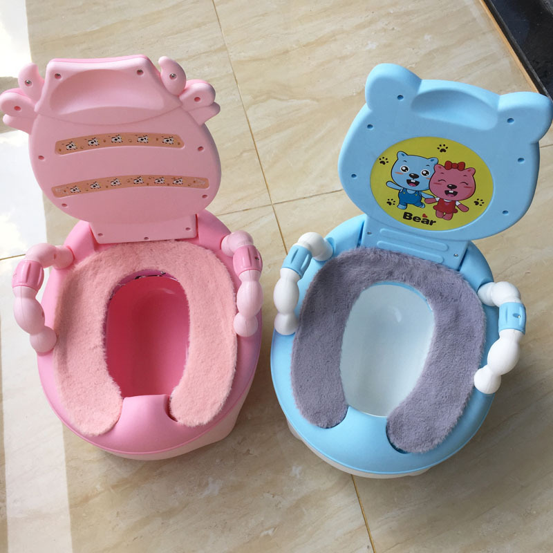 Children&#039;s Toilet Seat Cushion Child Baby Plush Thickened Cold-Proof Warmer Winter Baby Sticker Toilet Mat Female