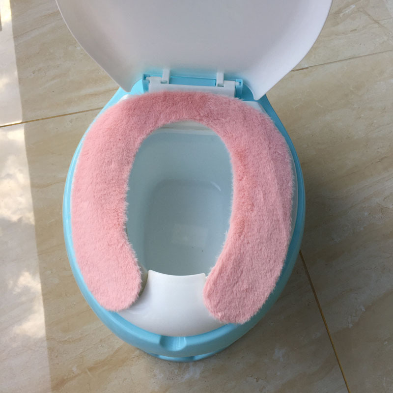 Children&#039;s Toilet Seat Cushion Child Baby Plush Thickened Cold-Proof Warmer Winter Baby Sticker Toilet Mat Female