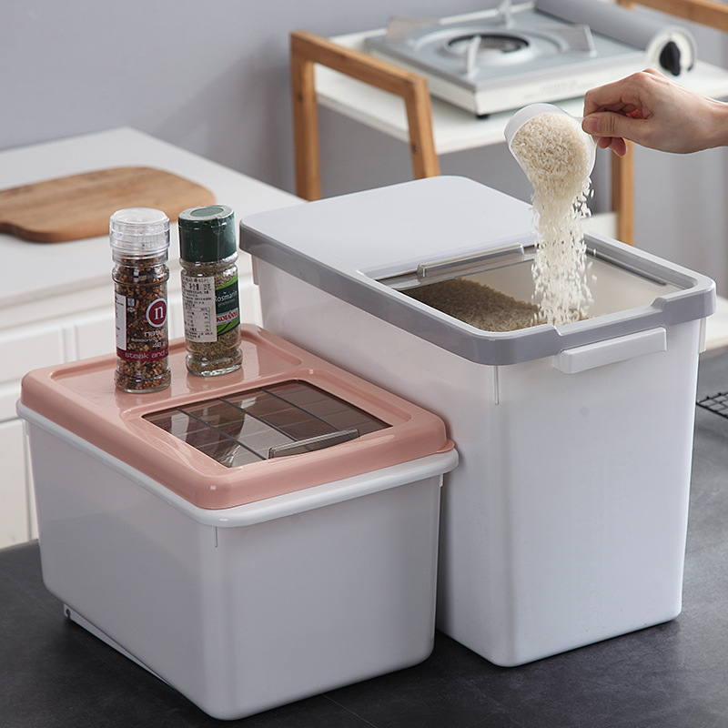 Core kitchen rice drum storage box 10KG rice cylinder flour drum 20kg insectproof moistureproof rice noodle storage box
