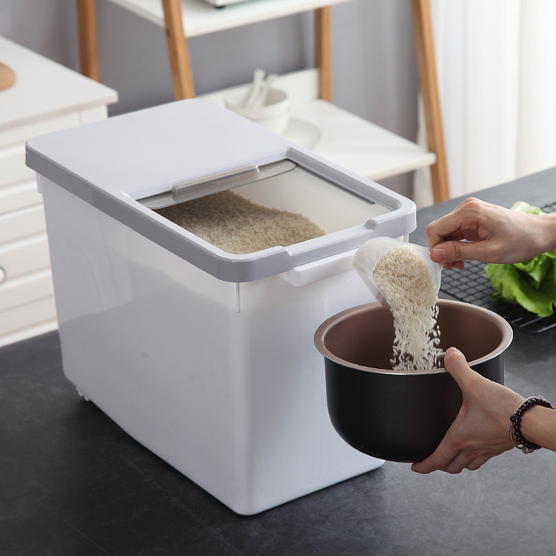 Core kitchen rice drum storage box 10KG rice cylinder flour drum 20kg insectproof moistureproof rice noodle storage box