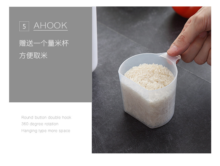 Core kitchen rice drum storage box 10KG rice cylinder flour drum 20kg insectproof moistureproof rice noodle storage box
