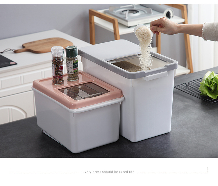 Core kitchen rice drum storage box 10KG rice cylinder flour drum 20kg insectproof moistureproof rice noodle storage box