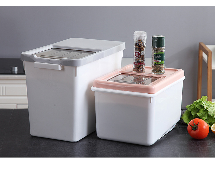 Core kitchen rice drum storage box 10KG rice cylinder flour drum 20kg insectproof moistureproof rice noodle storage box