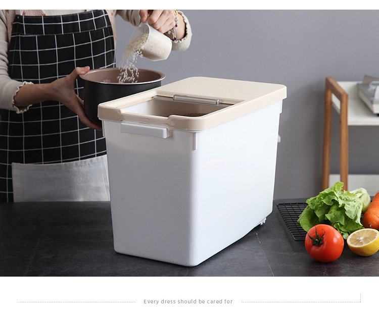 Core kitchen rice drum storage box 10KG rice cylinder flour drum 20kg insectproof moistureproof rice noodle storage box