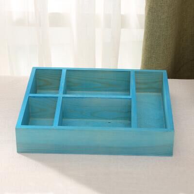 Solid Wood Succulent Wooden Box Creative Multi-Grid Storage Box Cosmetic Finishing Desktop Storage Multi-Grid Wooden Box Storage Box