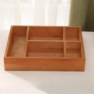 Solid Wood Succulent Wooden Box Creative Multi-Grid Storage Box Cosmetic Finishing Desktop Storage Multi-Grid Wooden Box Storage Box
