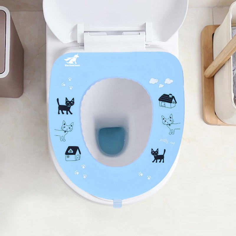 Blue Blood Beast Silicone Toilet Mat Factory Direct Sales Antibacterial Waterproof Toilet Seat Cover Pad Travel Portable and Universal Closestool Cushion