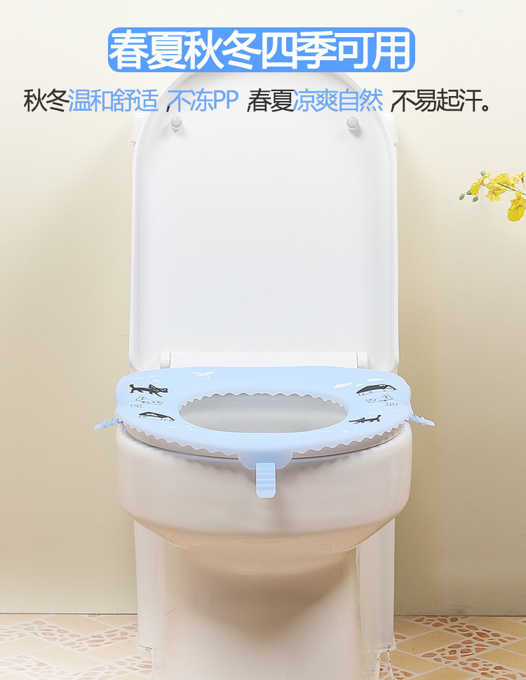 Blue Blood Beast Silicone Toilet Mat Factory Direct Sales Antibacterial Waterproof Toilet Seat Cover Pad Travel Portable and Universal Closestool Cushion