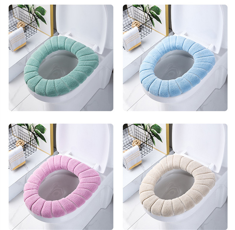 In Stock Wholesale O-Type Knitted Toilet Mat Toilet Seat Cover Household Washed Thickened Nordic Closestool Cushion Toilet Seat