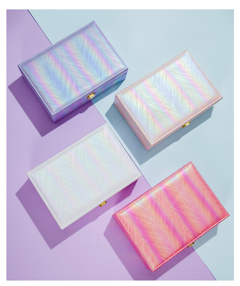 Jewelry Box Female Online Influencer European Princess Portable Large Capacity Earrings Earrings Necklace Jewelry Storage Box