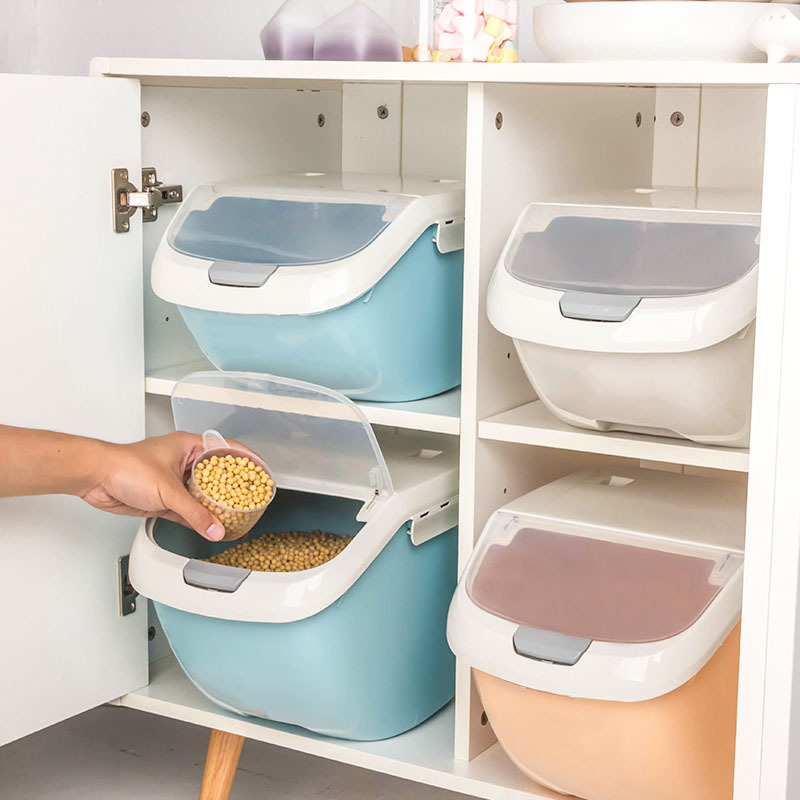rice storage box Kitchen household household 15KG moistureproof grain surface LOGO rice barrel 20kg pet food storage box