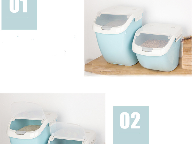 rice storage box Kitchen household household 15KG moistureproof grain surface LOGO rice barrel 20kg pet food storage box