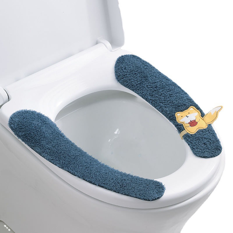 Soft and Quick-Drying Warm Closestool Cushion Seamless Adsorption Can Be Cut Thickened Fleece Household Ant Velvet Toilet Mat Wholesale