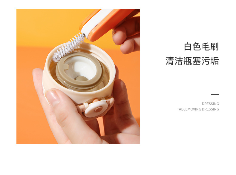 Three-in-One Cup Lid Cleaning Brush Japanese Style Rubber Gasket Groove Cleaning Brush Sub Baby Bottle Brush clean brush