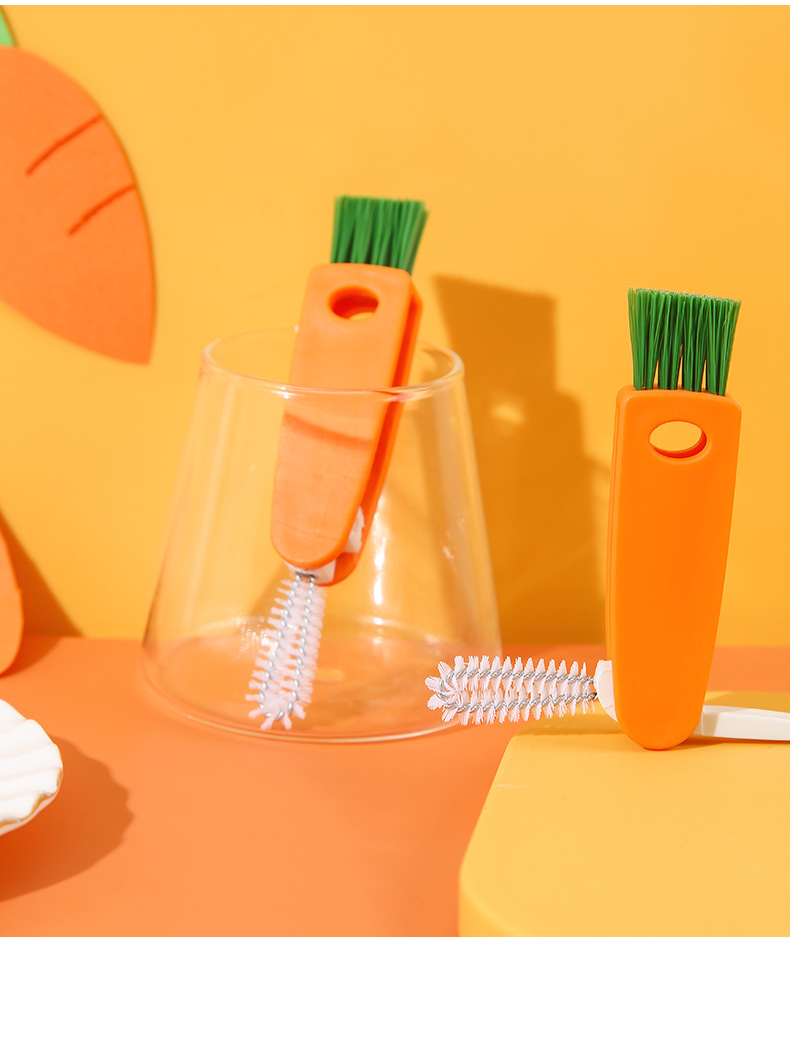 Three-in-One Cup Lid Cleaning Brush Japanese Style Rubber Gasket Groove Cleaning Brush Sub Baby Bottle Brush clean brush