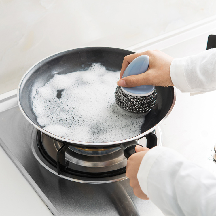 Creative shark with handle wire ball suction card clean ball stainless steel wire ball pot clean brush cleaning brush.