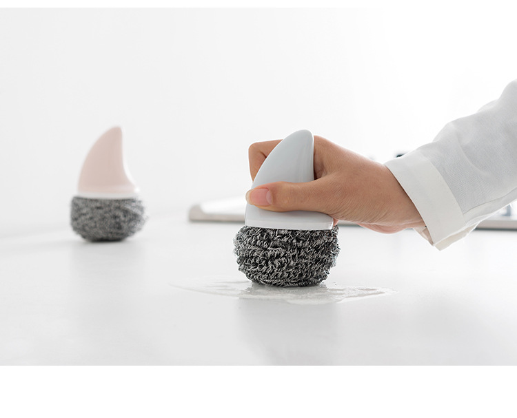 Creative shark with handle wire ball suction card clean ball stainless steel wire ball pot clean brush cleaning brush.