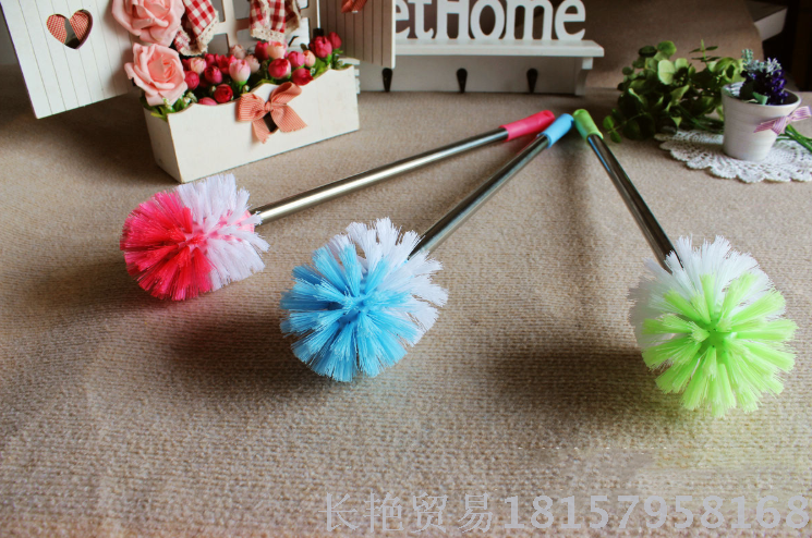 Stainless steel handle ball brush toilet clean brush toilet