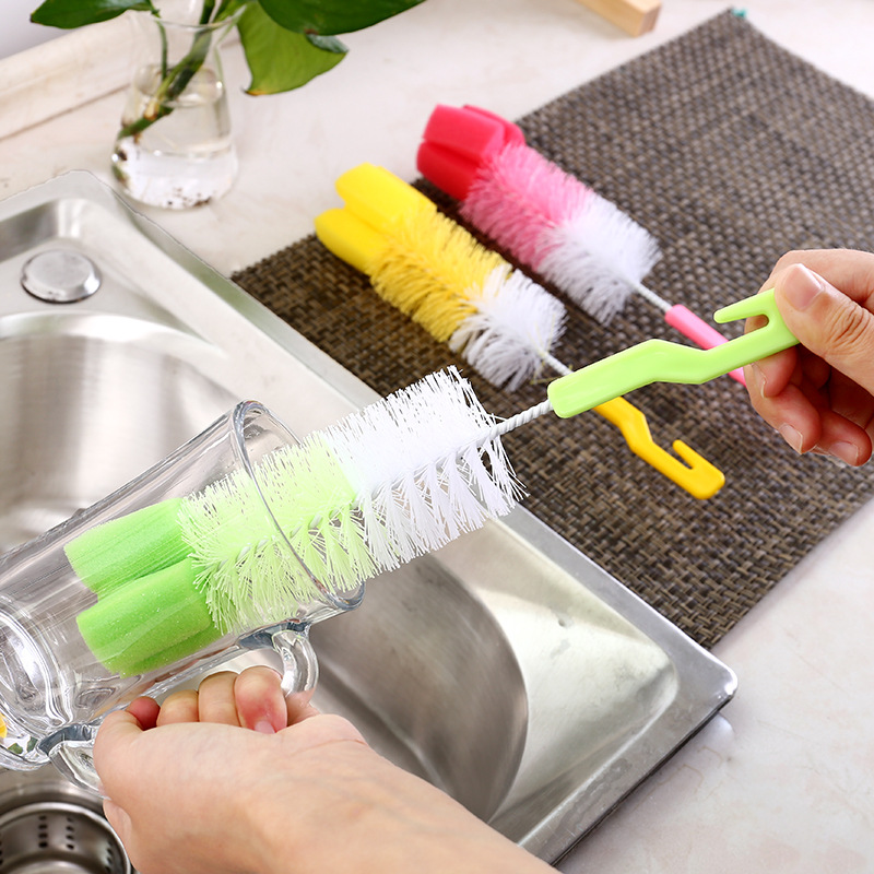 (1) Long handle cup Brush 360 degree Rotating Brush Set Lengthen clean Wash cup brush bottle brush