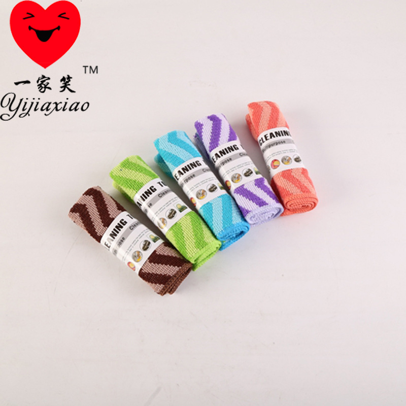 Manufacturer direct sales 30 x30 water corrugated warp knitting small fiber kitchen cleaning towel wholesale