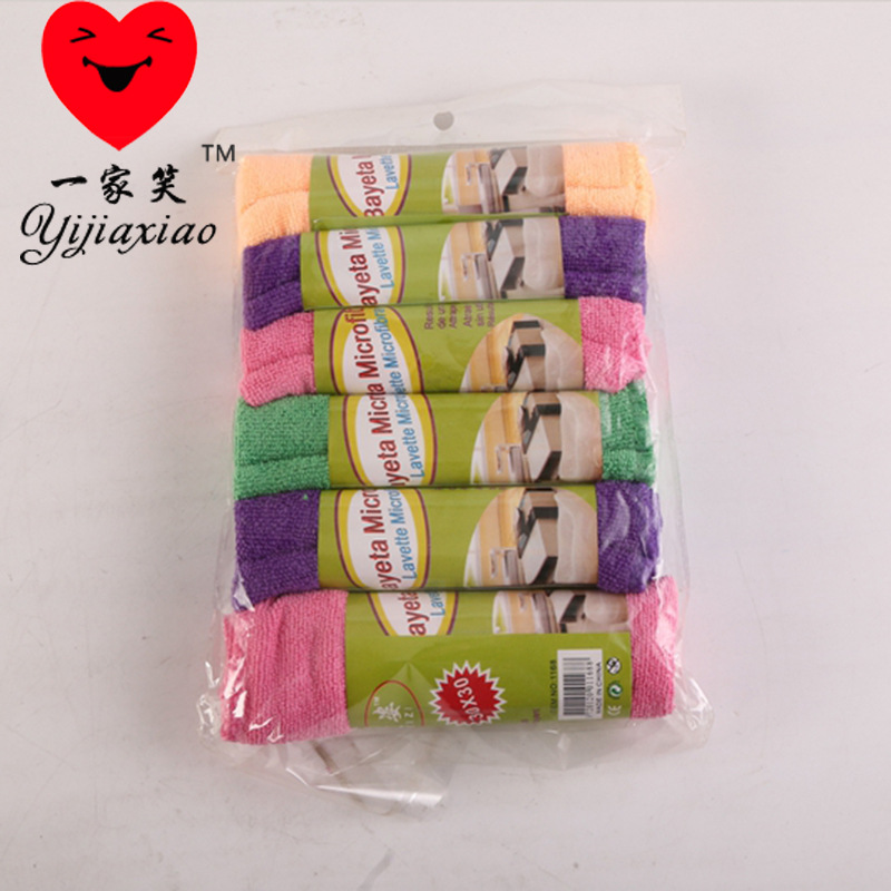 Manufacturer direct sales 30 x30 water corrugated warp knitting small fiber kitchen cleaning towel wholesale