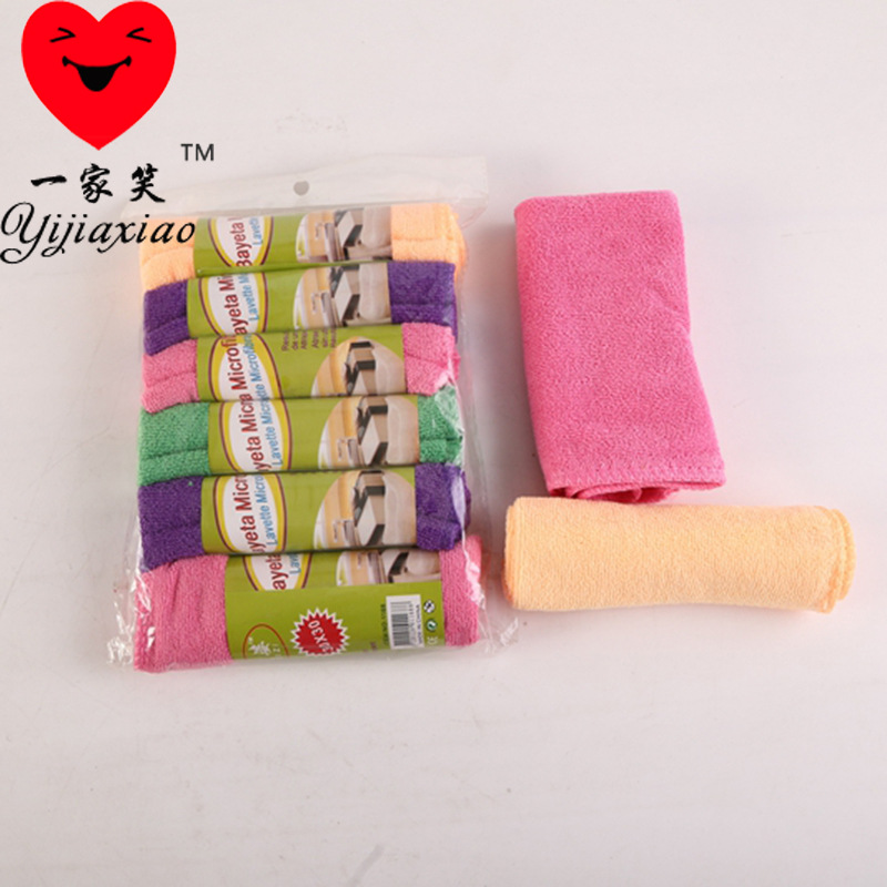 Manufacturer direct sales 30 x30 water corrugated warp knitting small fiber kitchen cleaning towel wholesale