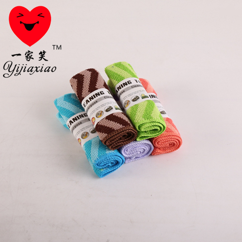 Manufacturer direct sales 30 x30 water corrugated warp knitting small fiber kitchen cleaning towel wholesale