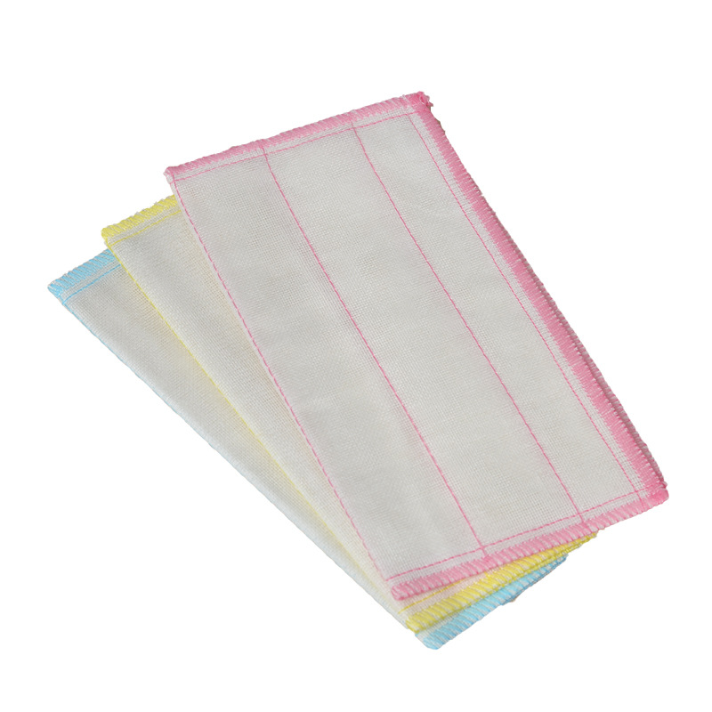 In Stock Wholesale Cotton Yarn Dishcloth Oil-Free Wood Fiber Dish Towel Kitchen Cleaning Rag Absorbent Scouring Pad