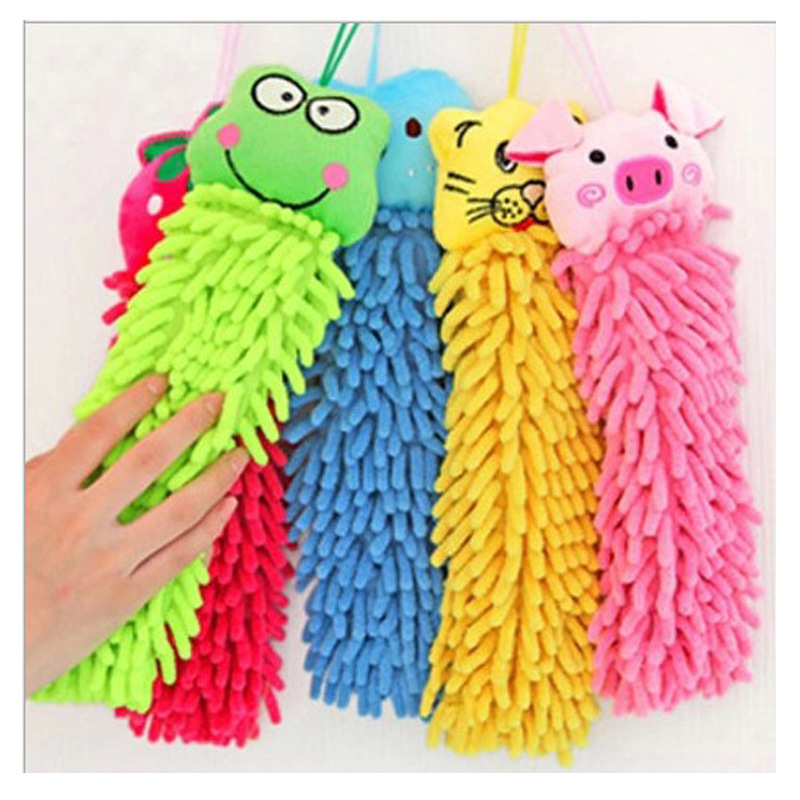 Caterpillar Hanging Cleaning Cloth Soft Fur Hand Washing Towel Hanging Cute Bathroom Kitchen Towel Hanging Wholesale