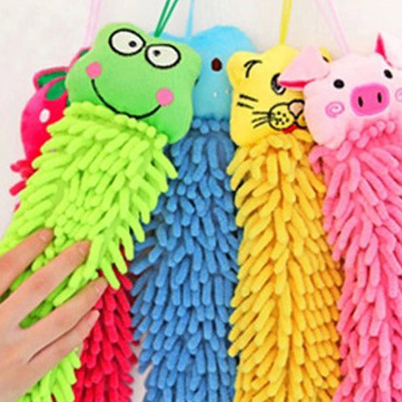Caterpillar Hanging Cleaning Cloth Soft Fur Hand Washing Towel Hanging Cute Bathroom Kitchen Towel Hanging Wholesale