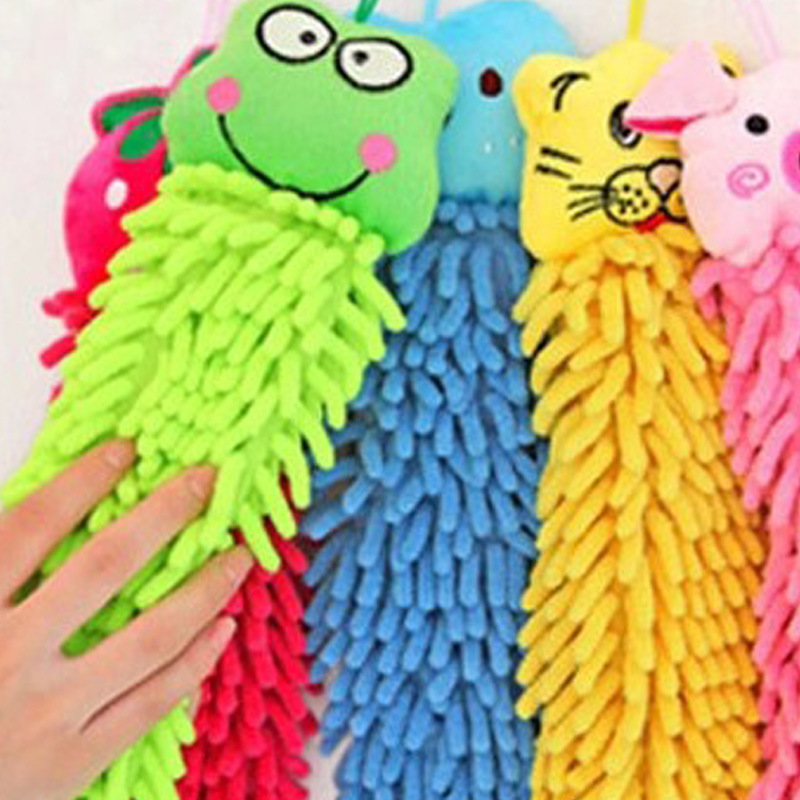 Caterpillar Hanging Cleaning Cloth Soft Fur Hand Washing Towel Hanging Cute Bathroom Kitchen Towel Hanging Wholesale