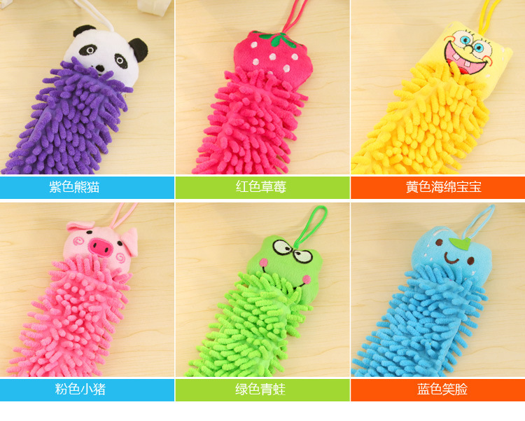 Caterpillar Hanging Cleaning Cloth Soft Fur Hand Washing Towel Hanging Cute Bathroom Kitchen Towel Hanging Wholesale