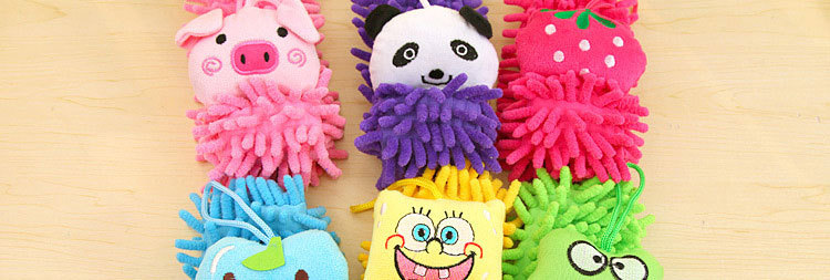 Caterpillar Hanging Cleaning Cloth Soft Fur Hand Washing Towel Hanging Cute Bathroom Kitchen Towel Hanging Wholesale