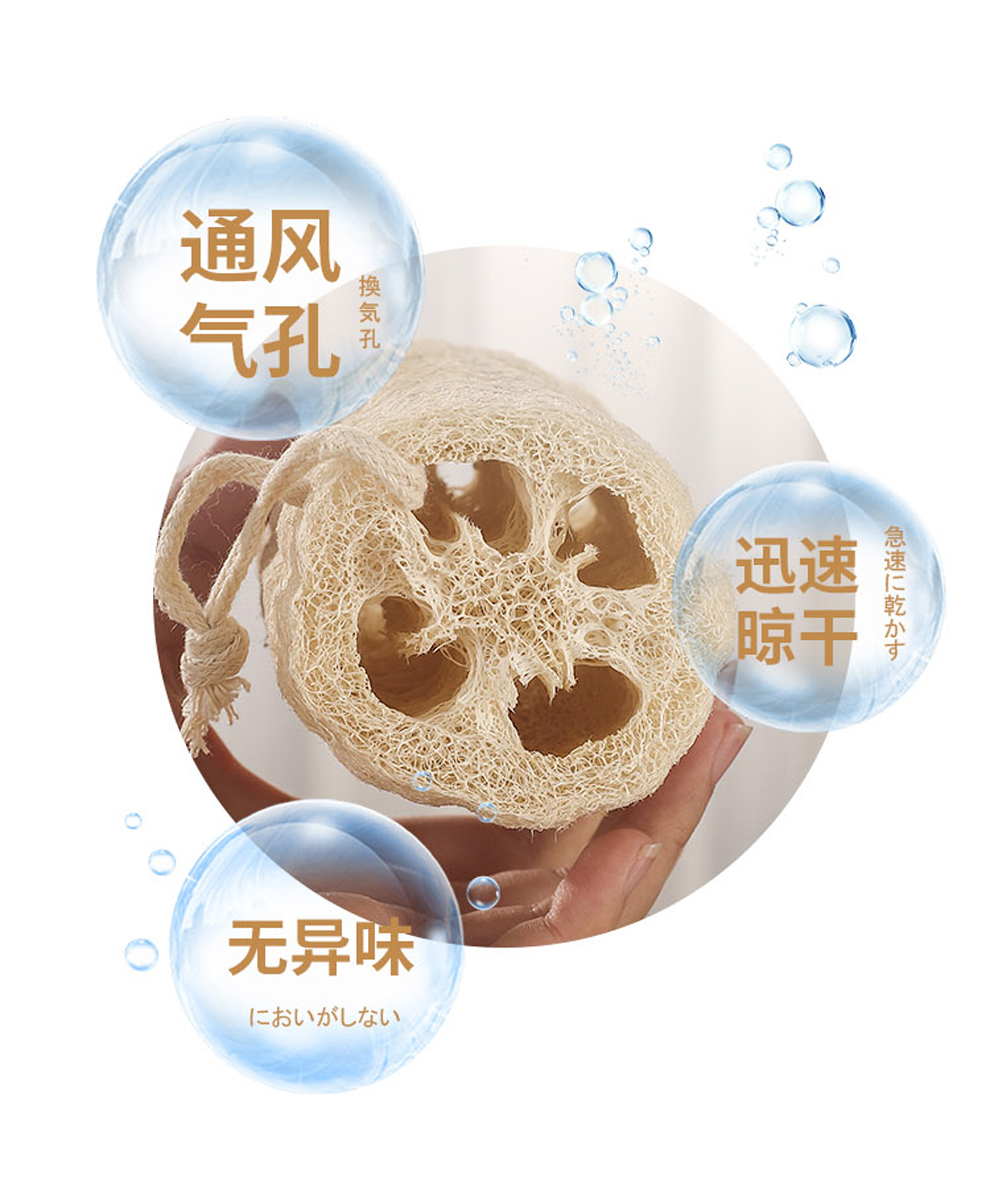 Natural Loofah Sponge Dish Towel Oil-Free Kitchen Dishwashing Scouring Pad Kitchen Household Washing Bowl Lazy Rag Absorbent