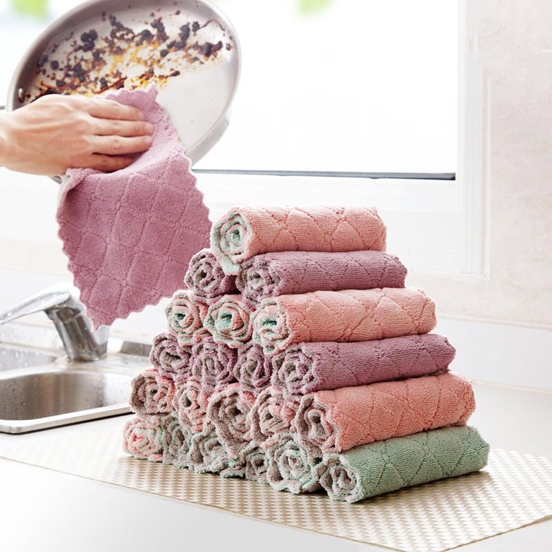 Kitchen bibulous do not shed hair domestic do not touch oil wipe table towel household dishcloth