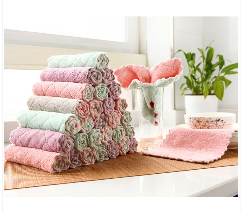 Kitchen bibulous do not shed hair domestic do not touch oil wipe table towel household dishcloth