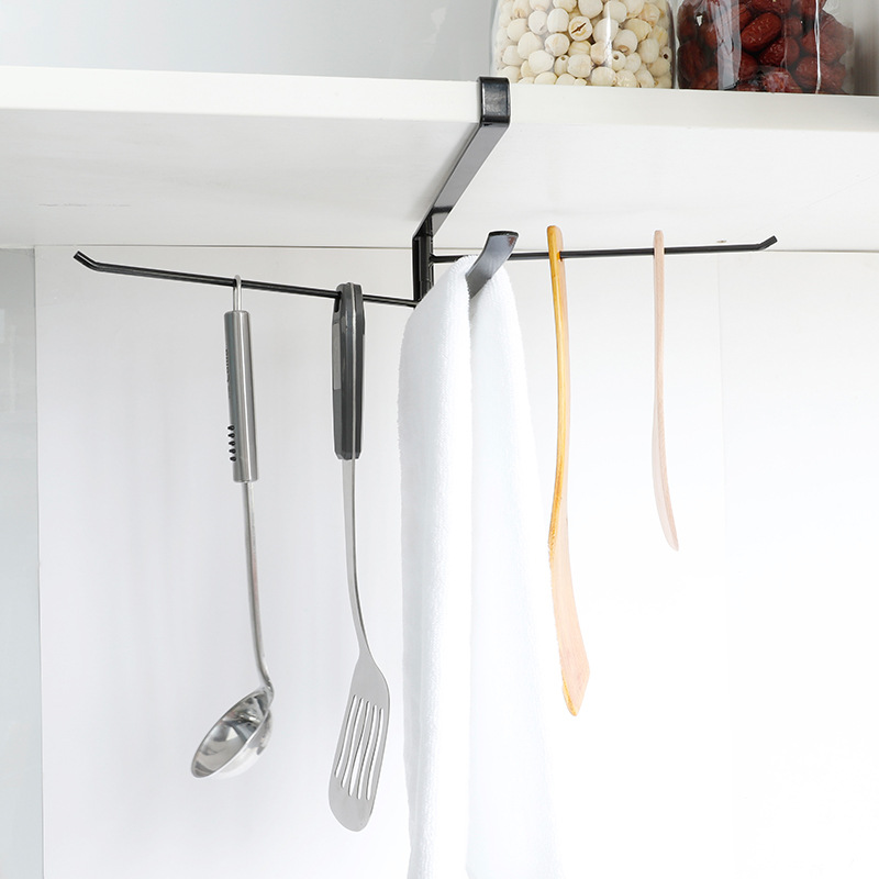 Kitchen Storage Rack Rotating towel Rack Dishcloth rack iron cabinet under the hanger rack Partition wardrobe hanger