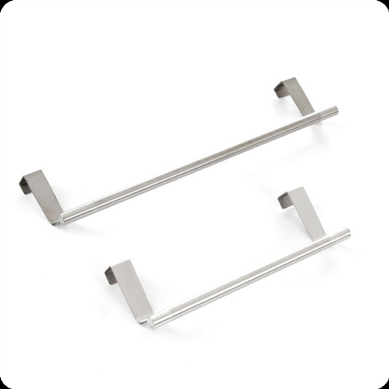 Kitchen Stainless Steel Single-Rod Towel Rack Cabinet Door Back Rag Rack Bathroom Punch-Free Towel Rod Rack