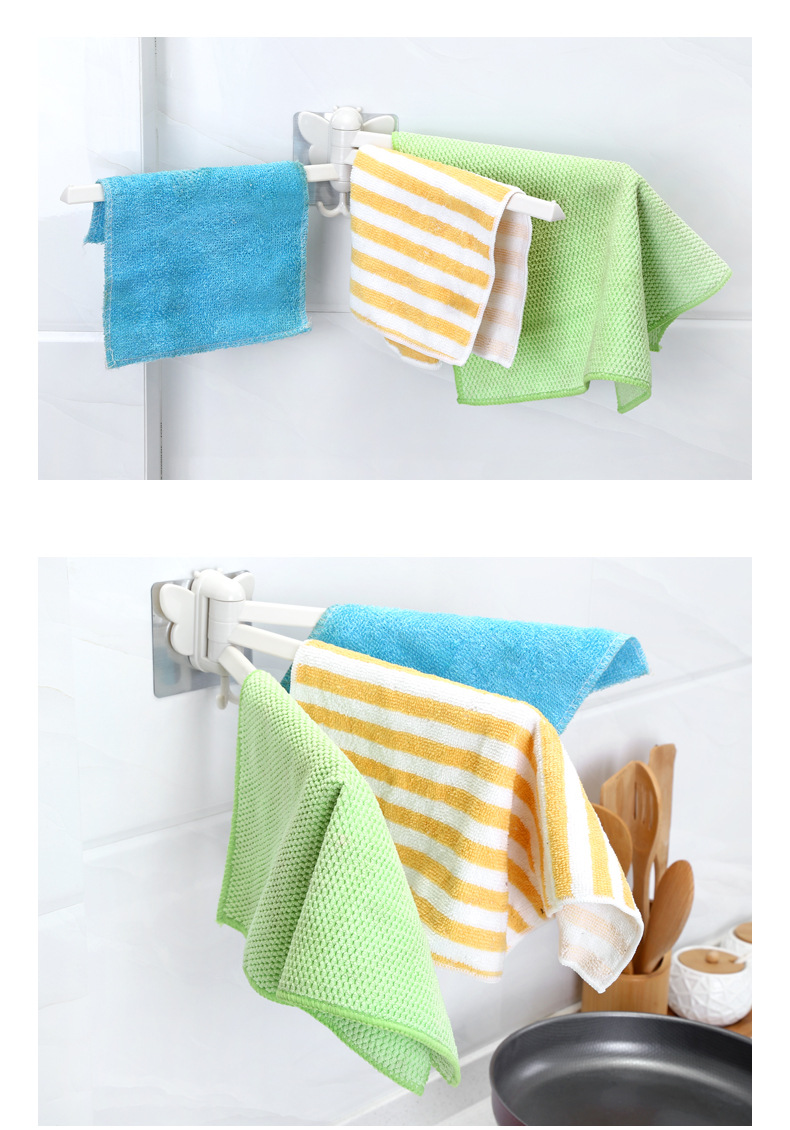 A2566 Paste rotary towel rack kitchen rag rack bathroom non-punch hanger towel rack towel rack towel rod