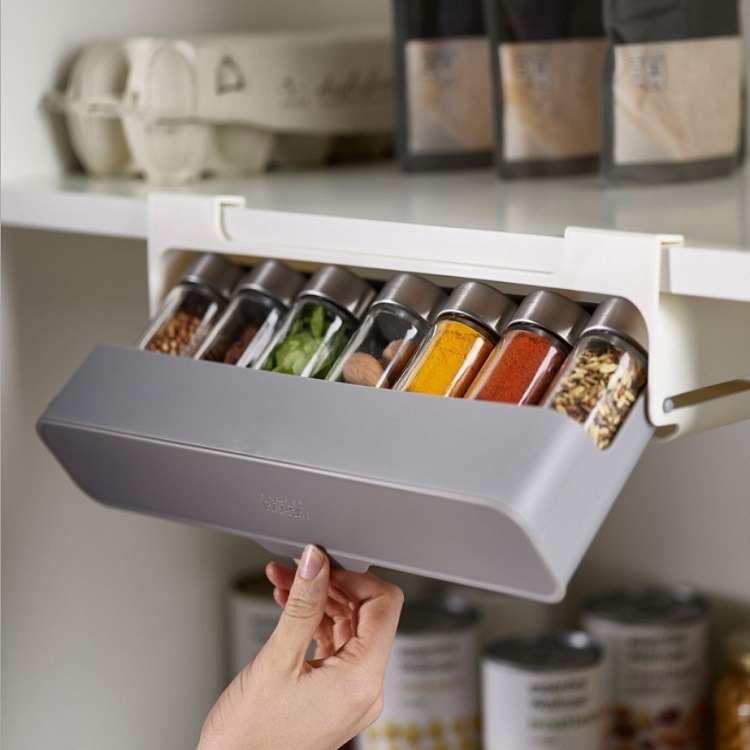 Seasoning Bottle Storage Rack Kitchen Seasoning Bottle Seasoning Box Hanging Spice Jar Storage Rack Household Punch-Free