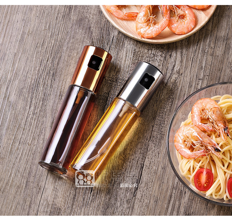 Kitchen Press-Type Oil Injection Bottle Barbecue Glass Seasoning Bottle Oil and Vinegar Soy Sauce Spray Oiler Seasoning Bottle