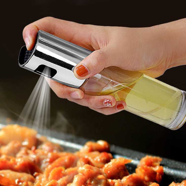 Fuel Injector Household Glass Oil & Vinegar Bottle Kitchen Press Type Oil Dispenser Food Grade Barbecue Seasoning Bottle