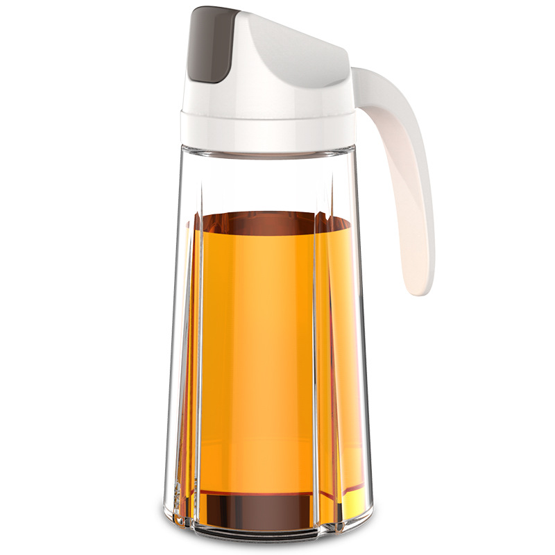 Oiler Kitchen Supplies Glass Oiler Automatic Lid-Opening Seasoning Bottle Household Leak-Proof Soy Sauce Bottle Oiler Wine Pot Vinegar Pot