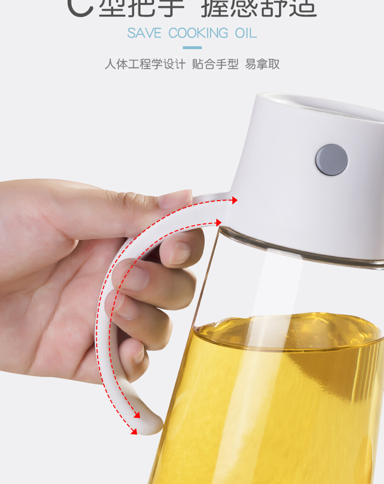 Oiler Kitchen Supplies Glass Oiler Automatic Lid-Opening Seasoning Bottle Household Leak-Proof Soy Sauce Bottle Oiler Wine Pot Vinegar Pot