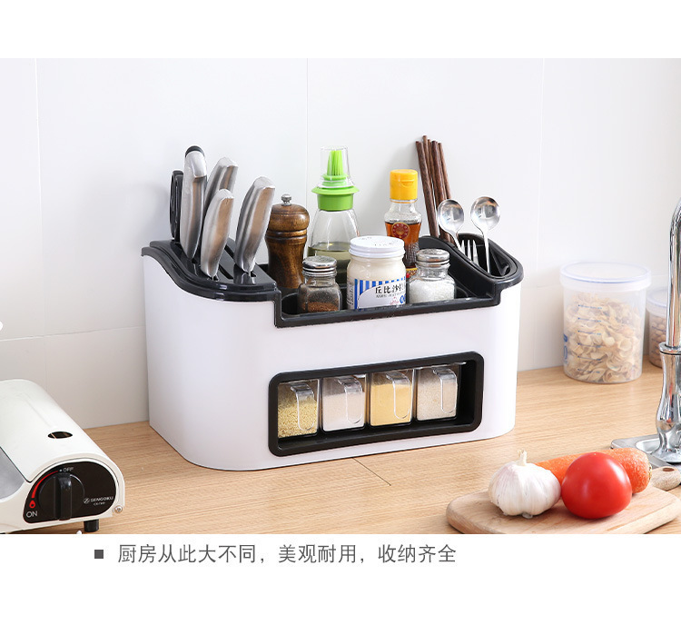 Kitchen Storage Rack Household Seasoning Jar Knives Seasoning Bottle Storage Organizer Desktop Storage Rack