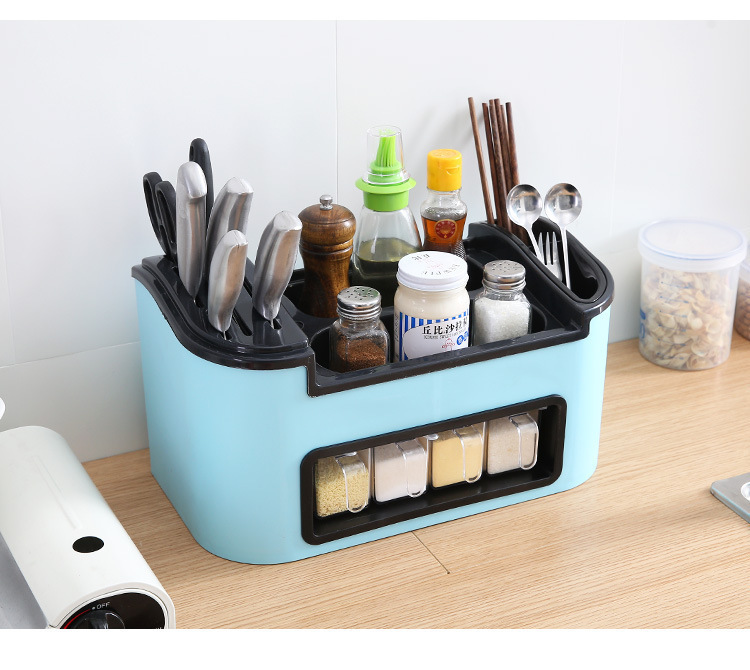 Kitchen Storage Rack Household Seasoning Jar Knives Seasoning Bottle Storage Organizer Desktop Storage Rack