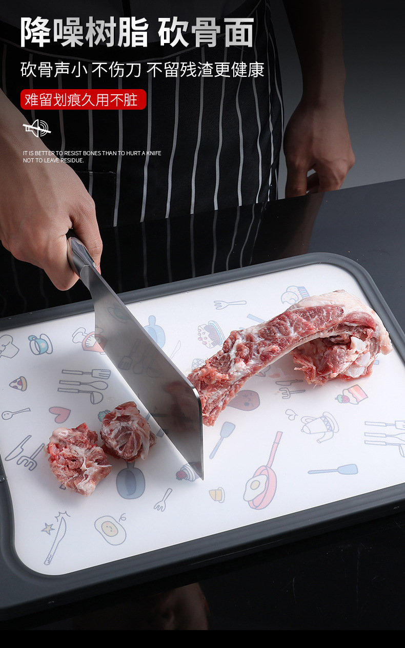 Resistant 304 Stainless Steel Vegetable Cutting Board Dough Board Dough Board Pp Plastic DoubleSided Chopping Board
